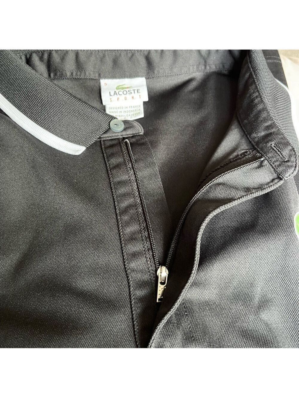 Vintage Lacoste Sport Mens Polo Andy Roddick Shirt Black with White Trim 3XL 9 - Picture 8 of 8